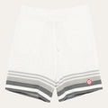 Shorts listrados de crochê